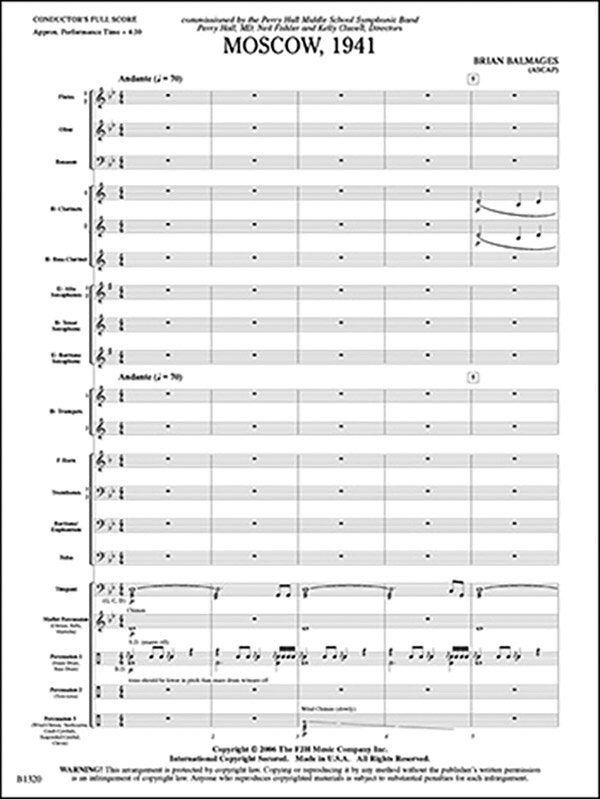 Moscow 1941 for Concert Band by Brian Balmages - FJH Music Company