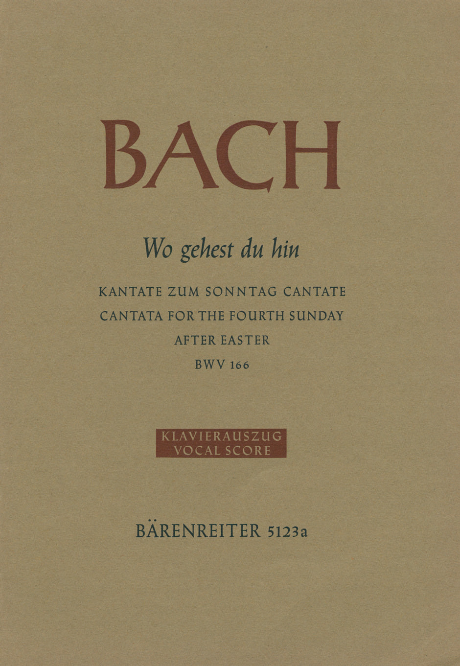 Wo Gehest Du Hin? BWV 166