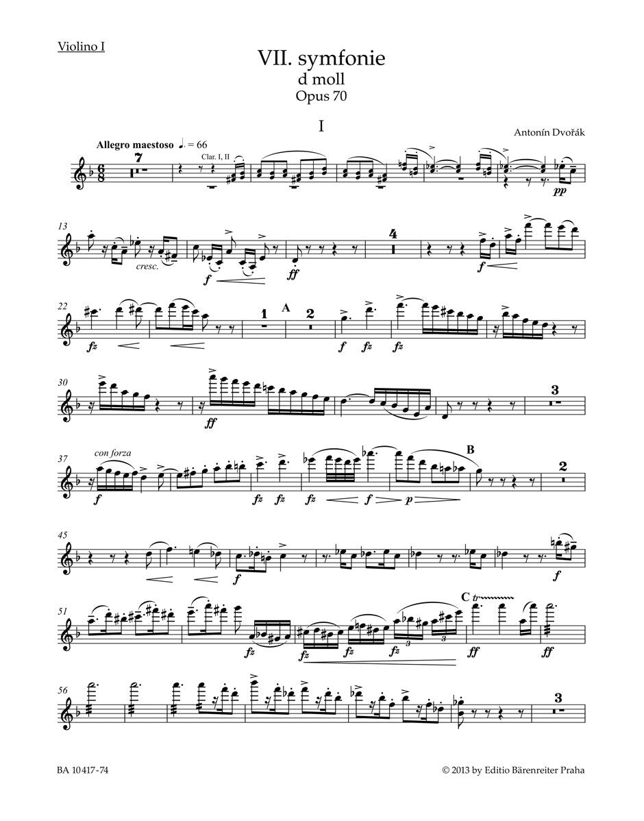 Symphony No 7 Op 70 Violin 2 Sheet Music for Full Orchestra