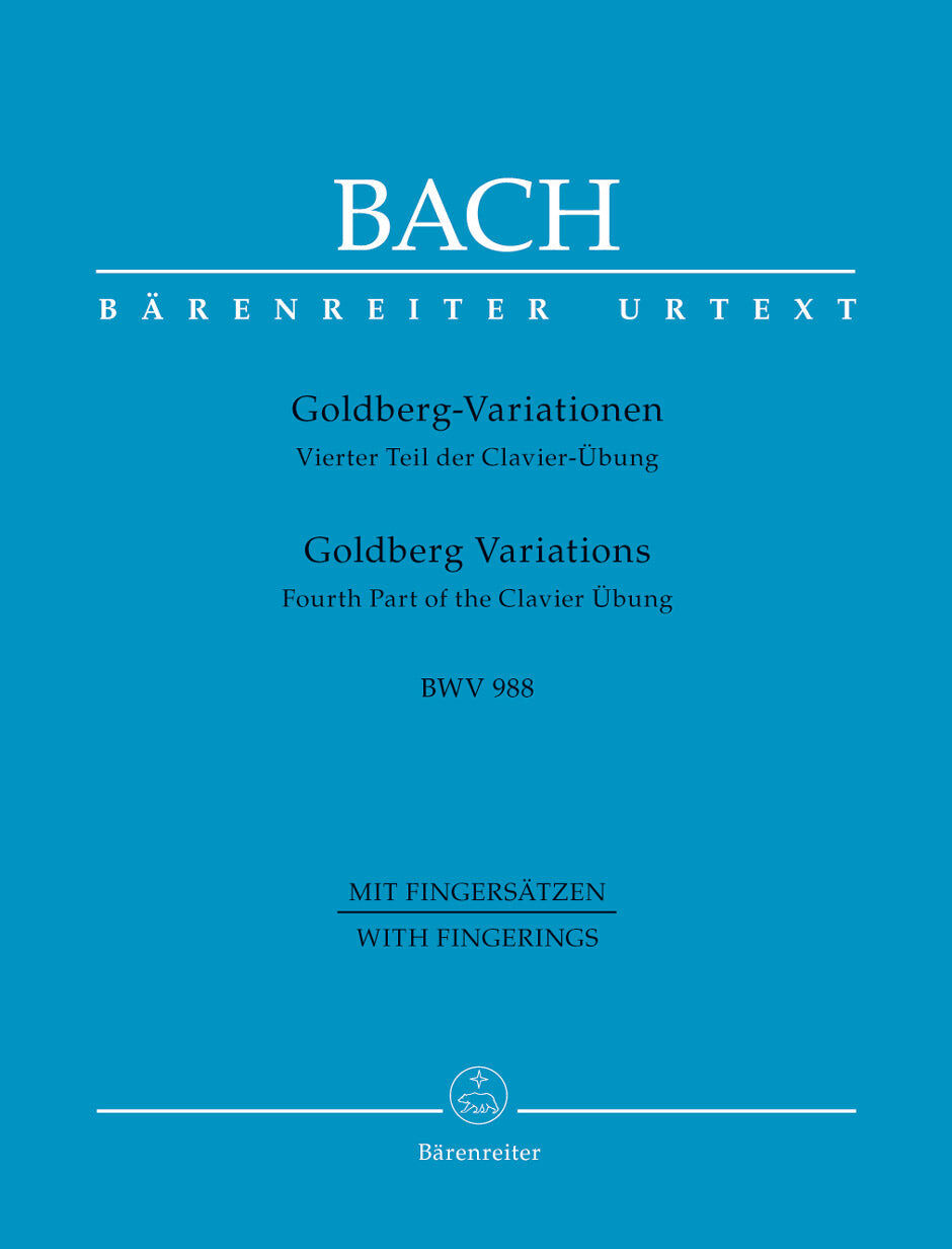 Goldberg Variations BWV 988 for Piano - Bach Barenreiter BA10848