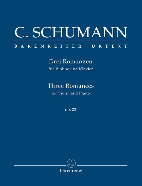 Schumann Three Romances for Violin and Piano Op 22 - Barenreiter BA10947