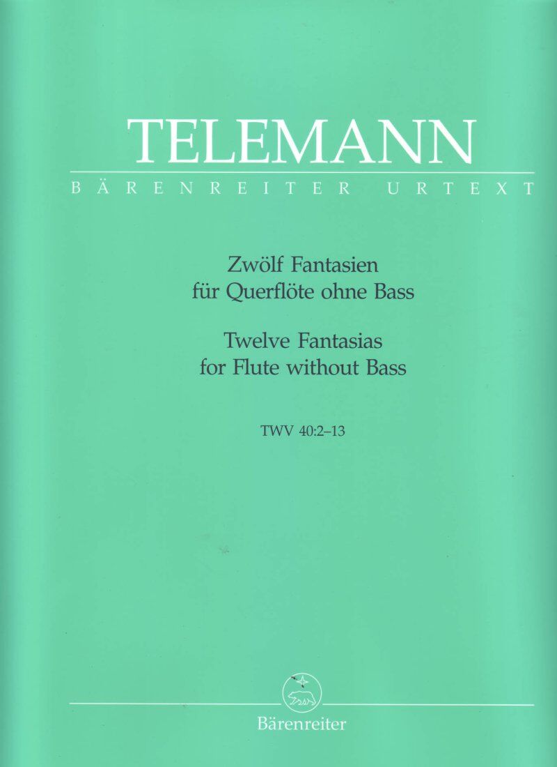 Telemann - 12 Fantasies for Flute Solo, Barenreiter, 25 Pages, Urtext Series