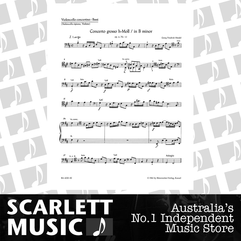 Concerto Grosso H-Moll Op. 6/12 Hwv 330 — view 2
