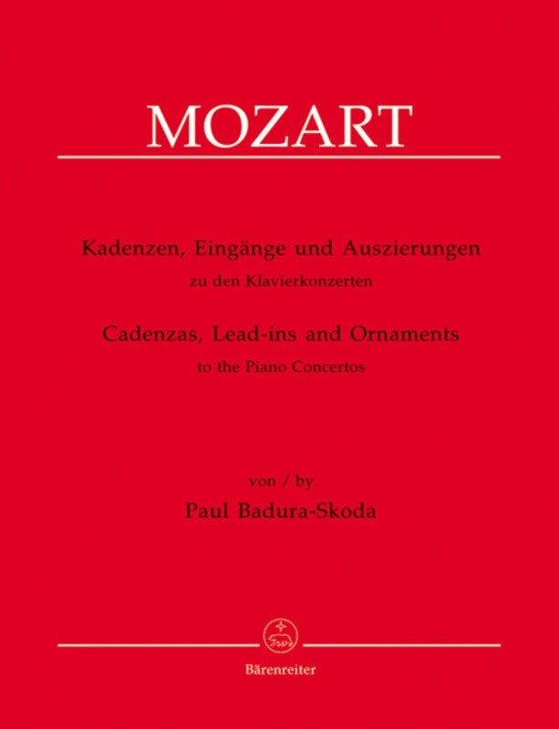 Cadenzas For Mozarts Piano Concertos Book