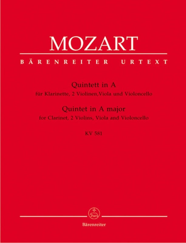 Clarinet Quintet K581 A Urtext Book
