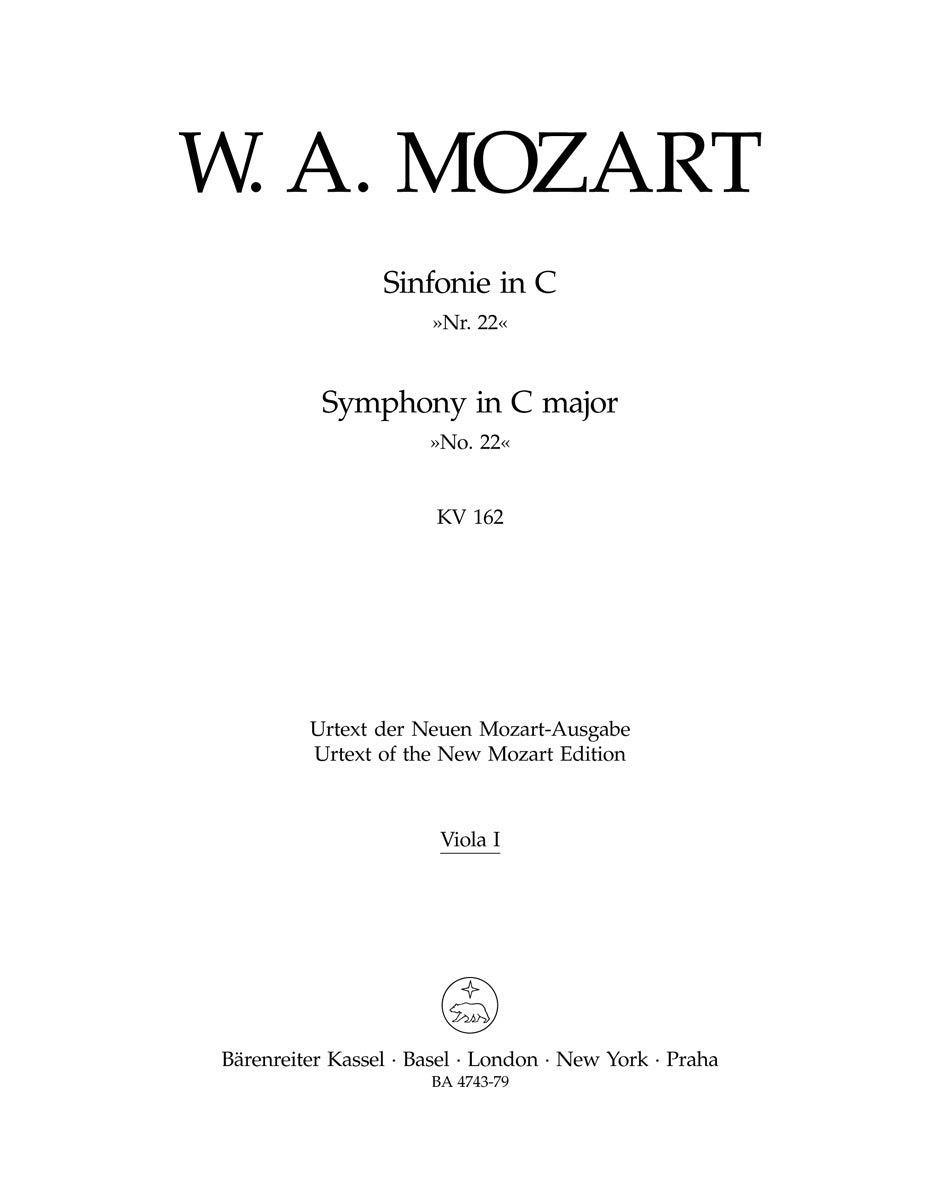 Symphony No 22 in C K162 Viola Sheet Music