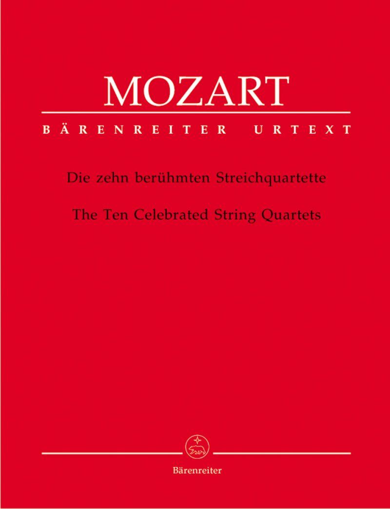 Mozart - 10 Celebrated String Quartets Set of Parts for Cello and Viola