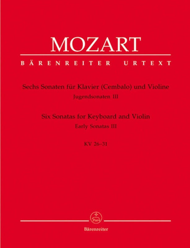 Early Sonatas 6 K 26 - 31 Violin/Piano Urtext Book