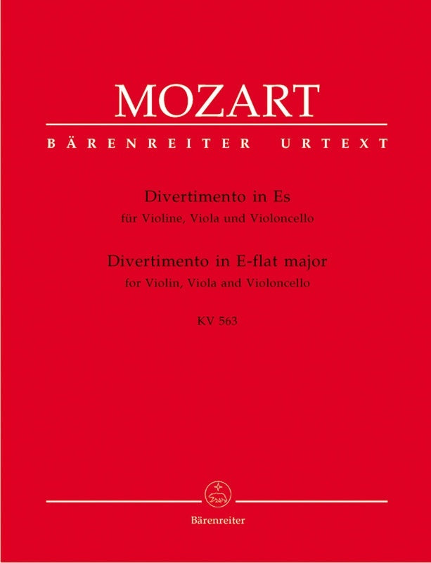 Divertimento E Flat K 563 Violin/Viola/Cello Parts (Set Of Parts) Urtext Edition Book