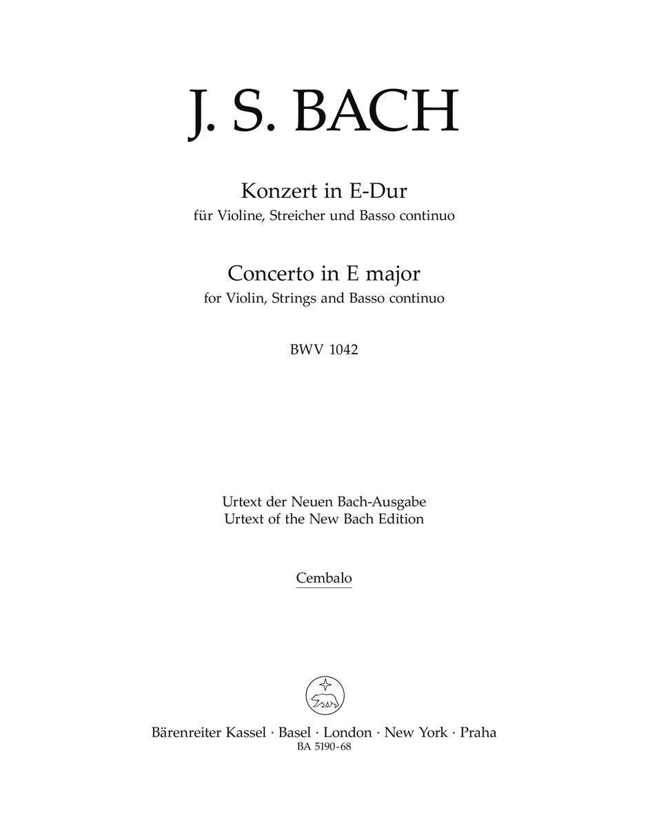 Violin Concerto in E BWV 1042 Sheet Music
