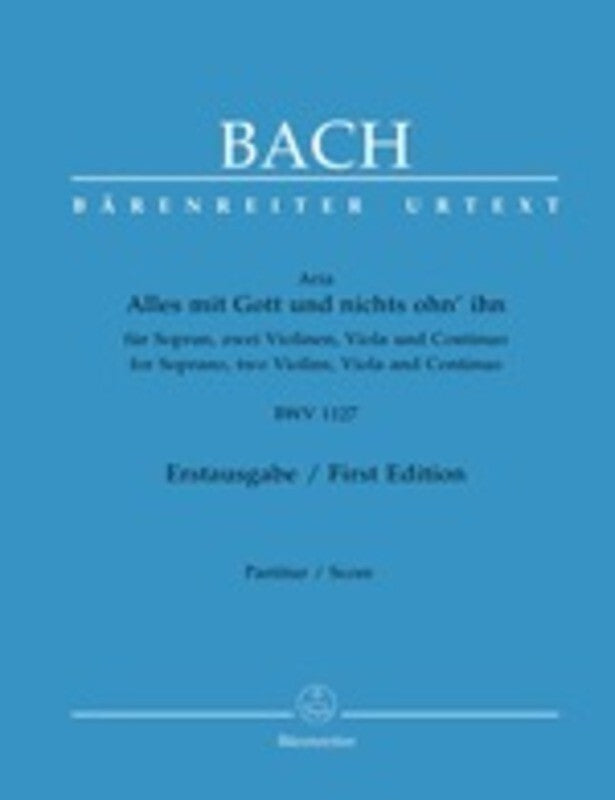 Alles Mit Gott Bwv 1127 Sop 2Violin Viola Bc Book