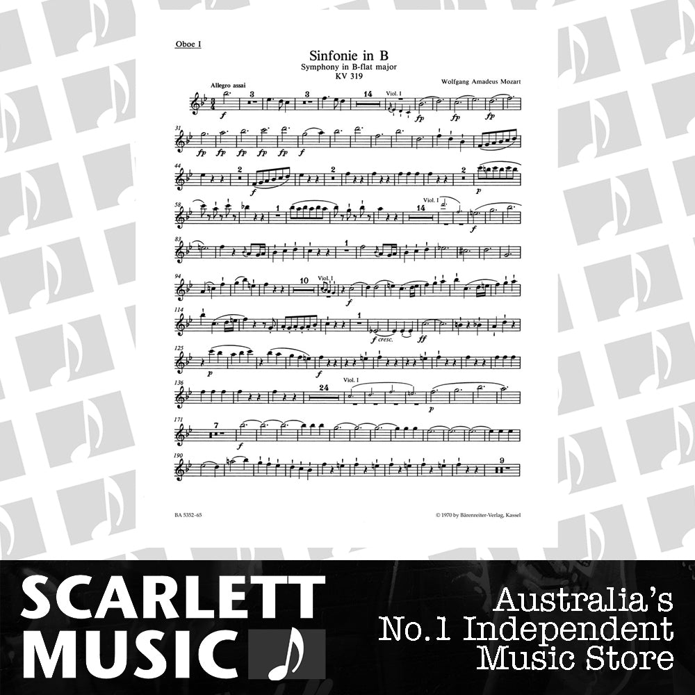 Symphony No 33 in B Flat K 319 Full Orchestra Sheet Music — view 2