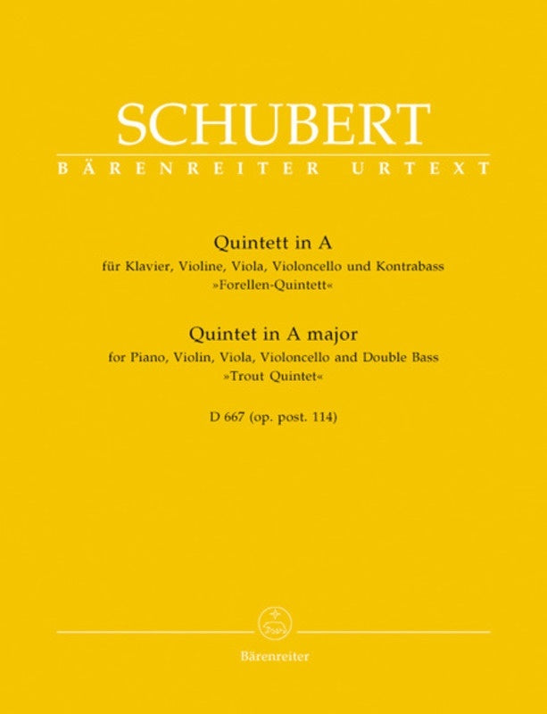Trout Quintet Op 114 Piano Violin Viola Vc Double Bass D667 Urte Book