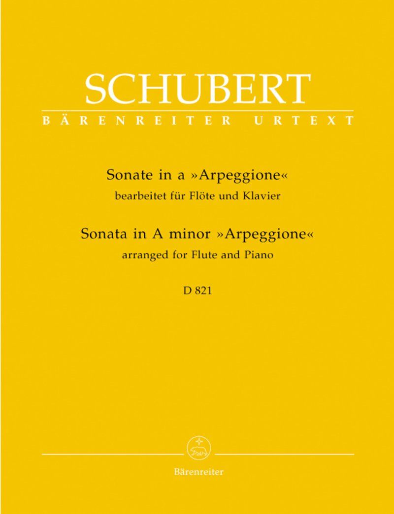 Schubert - Sonata in A Minor D 821 for Flute and Piano, Urtext Edition, Barenreiter, 34 Pages