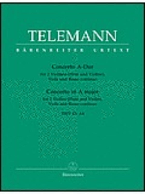 Concerto A Twv 43:A4 2Violin Viola Bc Book