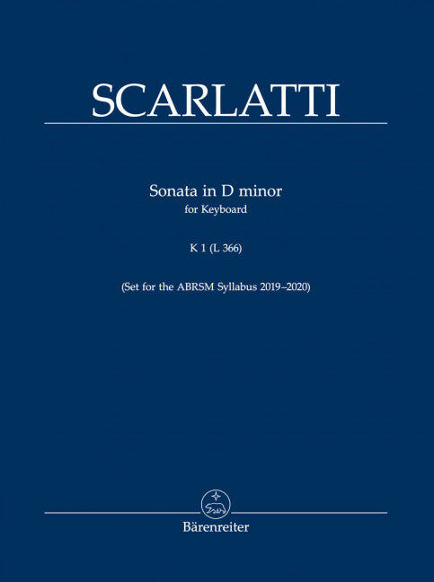 Sonata in D Minor K 1 L366 for Keyboard - Scarlatti - Barenreiter BA6588