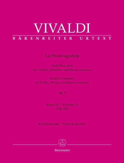 La Stravaganza Op 4 Vol 2 No 7-12 Violin/Piano - Vivaldi Antonio Ed Schwemer Barenreiter BA7567-90
