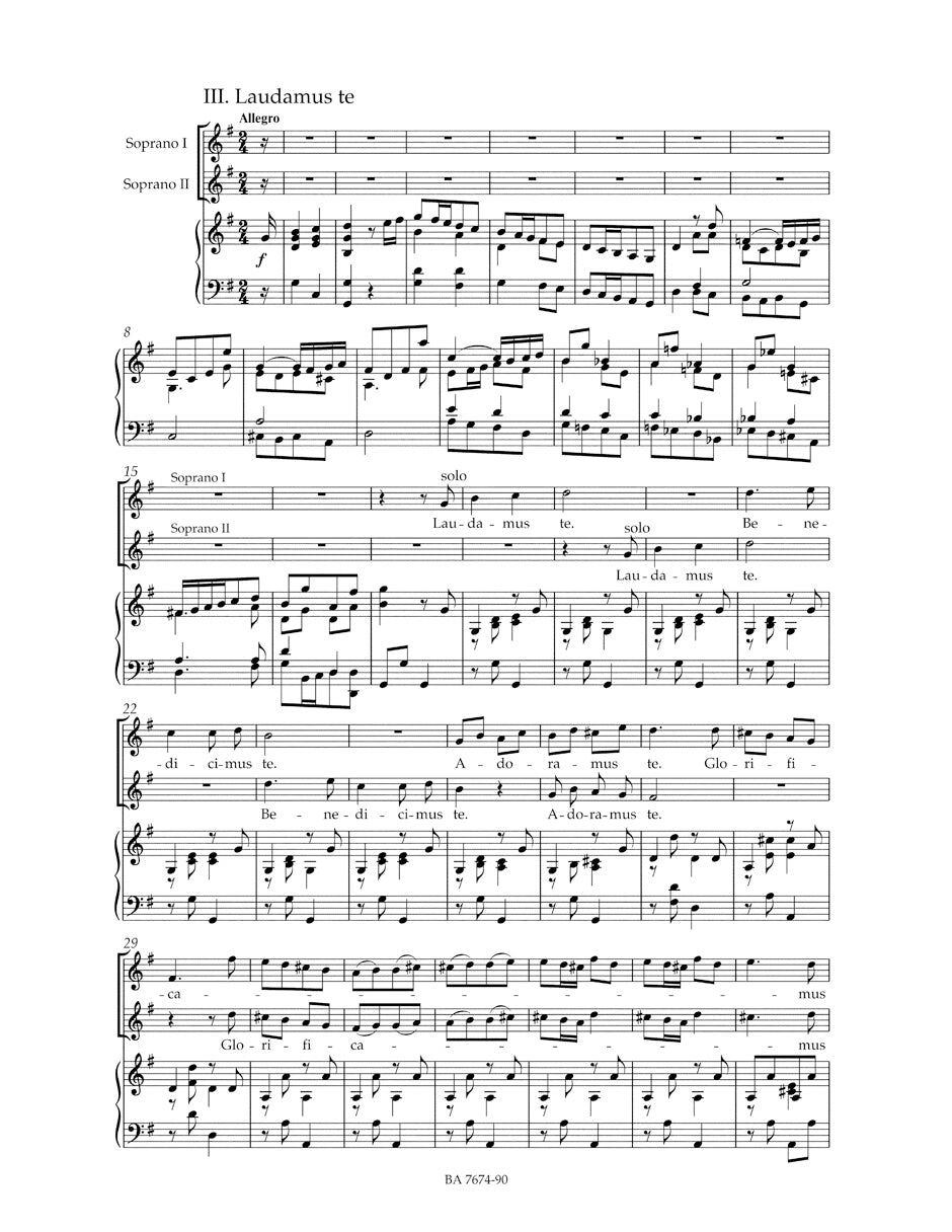 Gloria RV589 Vocal Score - Vivaldi Barenreiter BA7674-90 — view 3