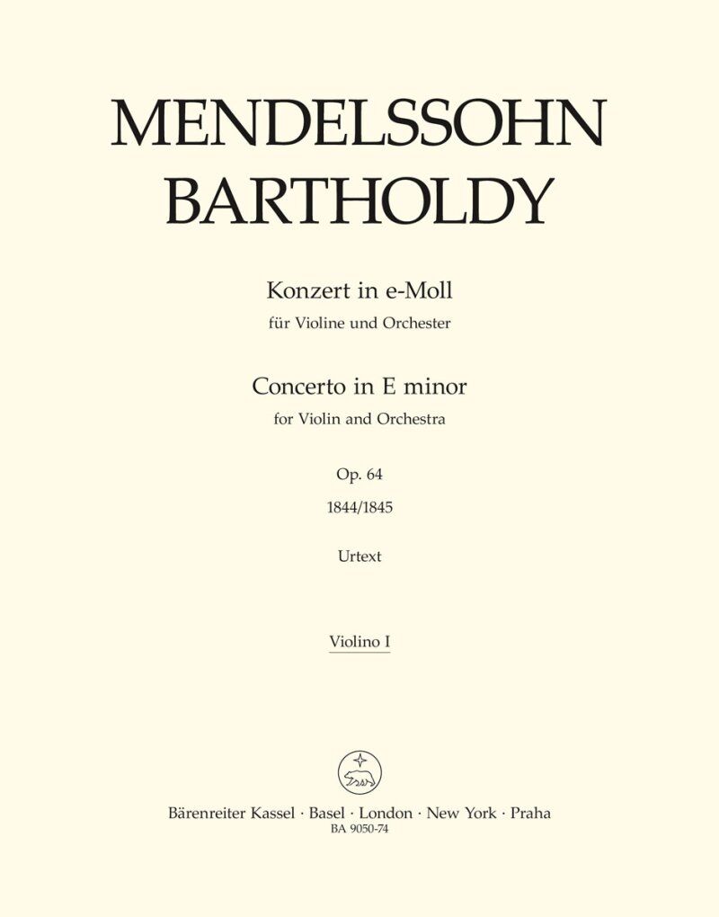Mendelssohn Concerto in E Minor Op. 64 Violin 1 Part - Barenreiter