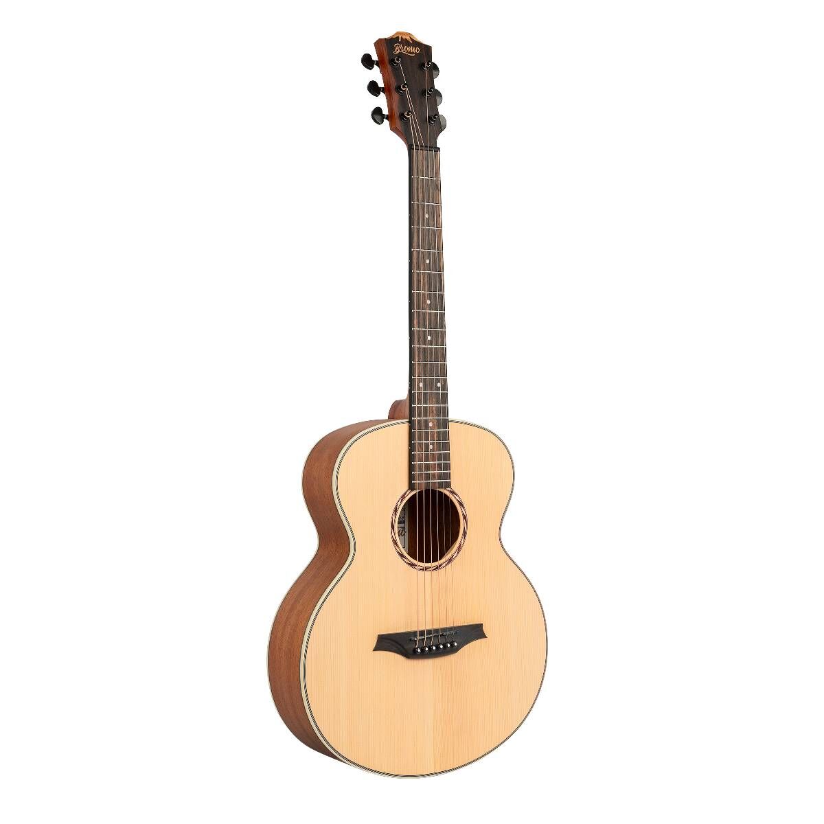 Bromo BAA8S Appalachia Series Mini Jumbo Acoustic Guitar with Solid Spruce Top and Padded Gig Bag
