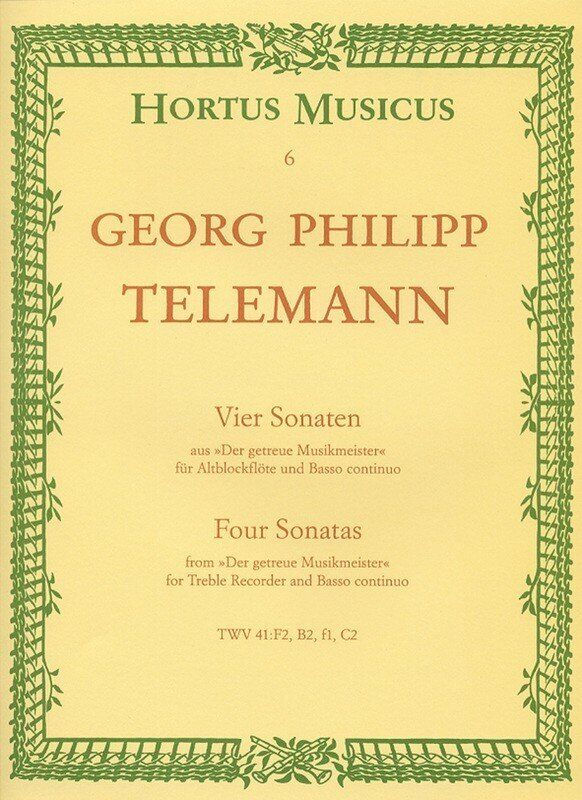 Telemann - 4 Sonatas for Treble Recorder and Piano, Barenreiter