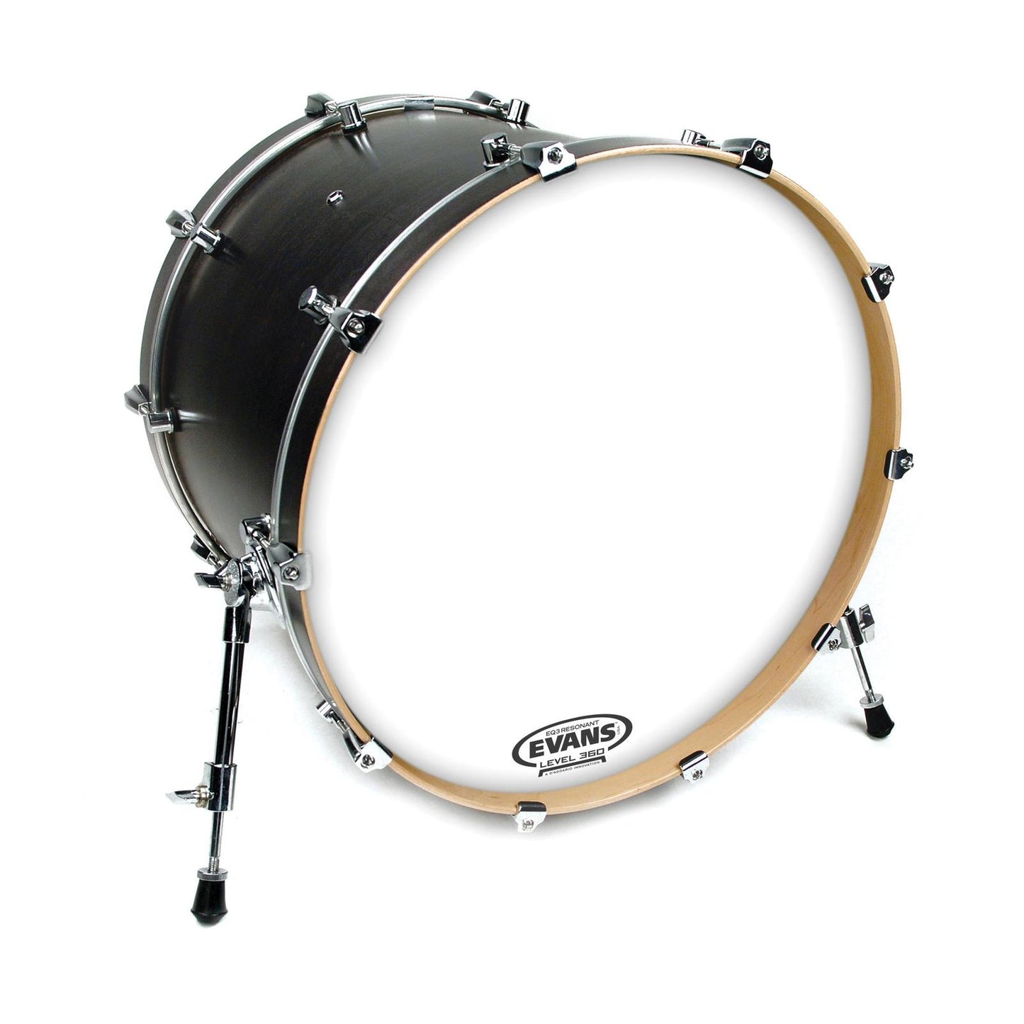 Evans EQ3 Resonant Coated White Bass Drum Head, No Port, 22 Inch *SKIN ONLY*