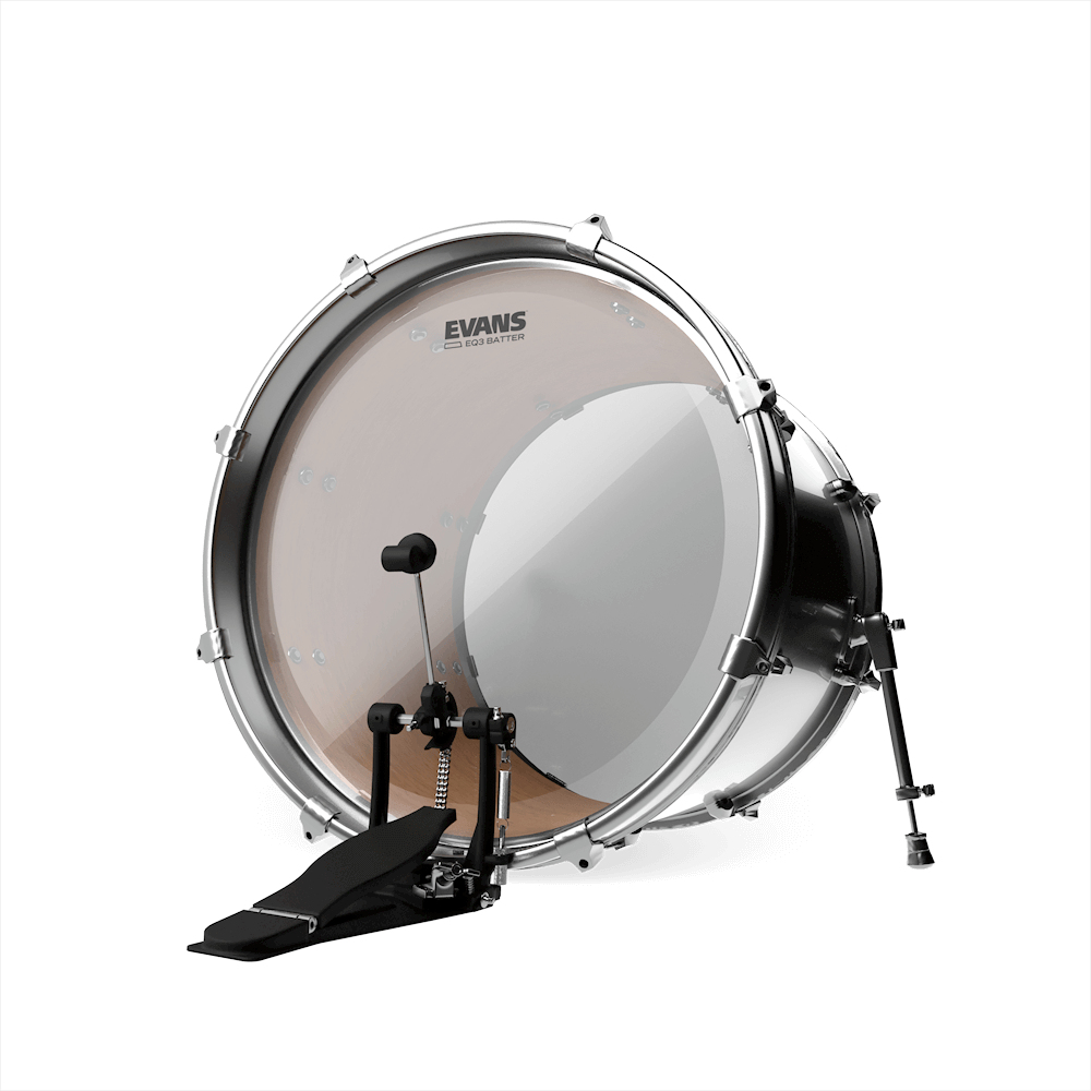 Evans 26 Inch Clear EQ3 Bass Drum Head with Internal Overtone Control Ring — view 2