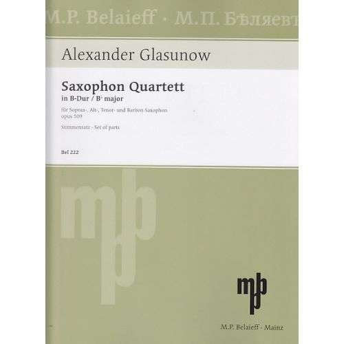 Glazunov - Sax Quartet Op 109 Satb Set Of Parts (Belaieff)