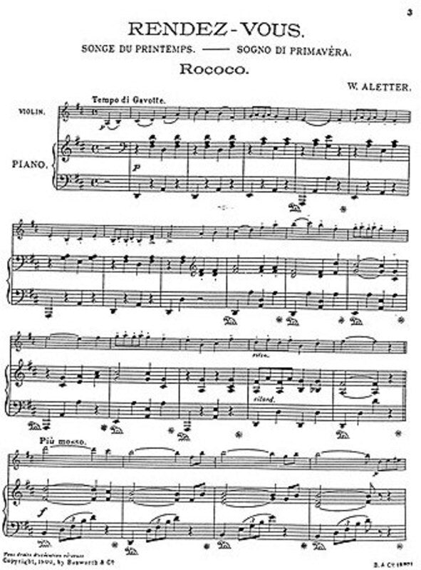 Aletter Rendezvous Violin/Piano(Arc) Book