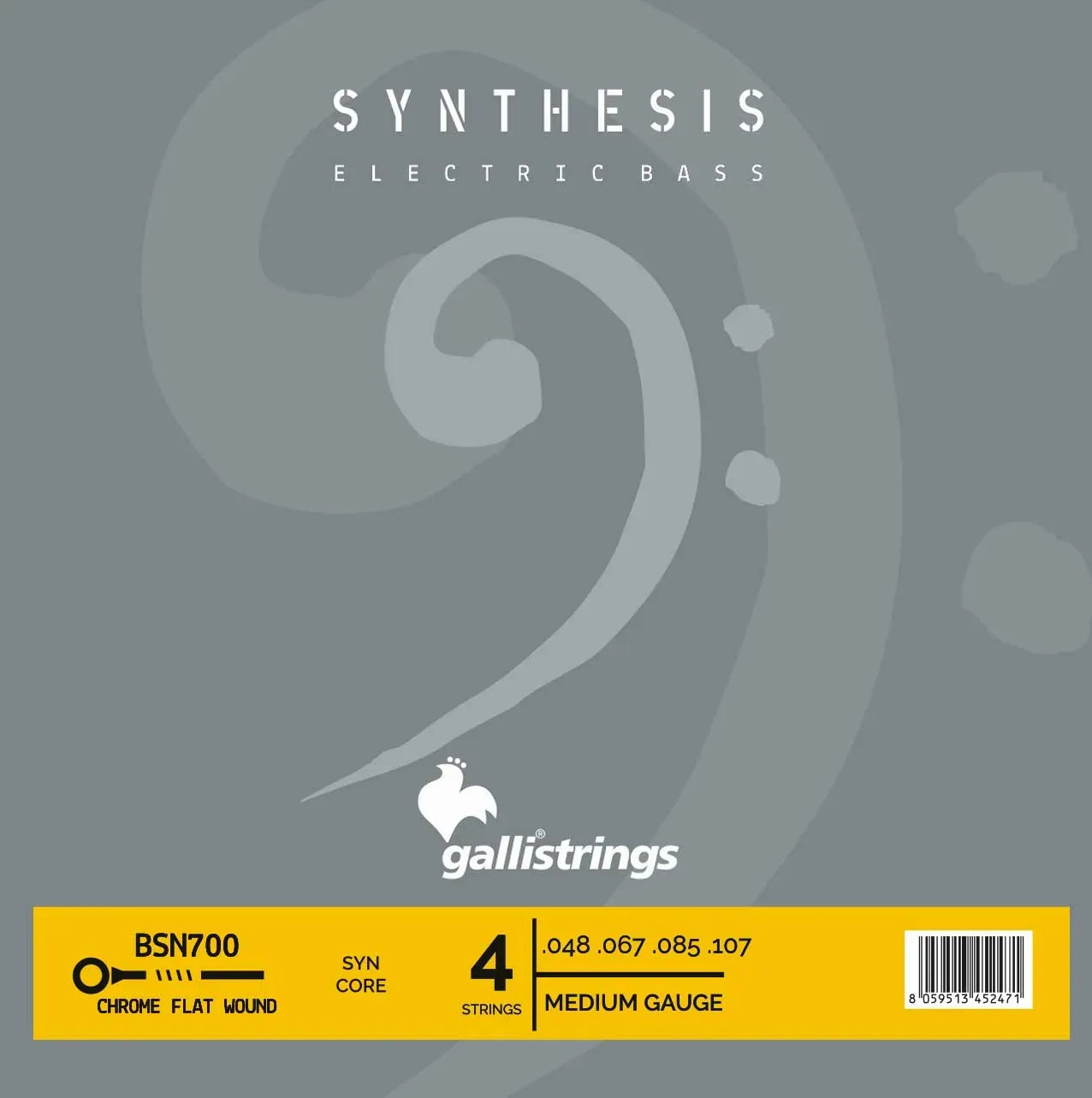 Galli Synthesis Flat Wound Electric Bass Guitar Strings Set 48-107