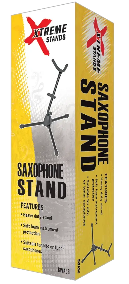 AMS Alto/Tenor Sax Stand, Tubular Steel, Black — view 2