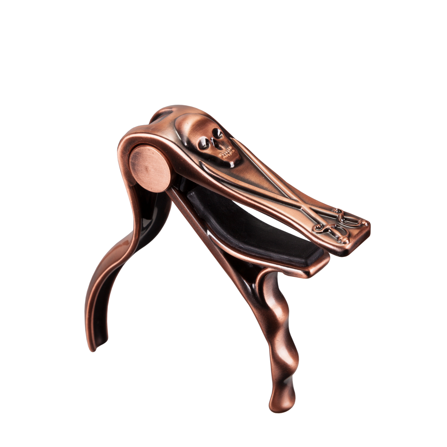Crossfire Trigger-Style Skull Acoustic Guitar Capo Antique Bronze