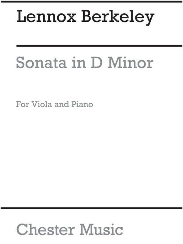 Berkeley - Sonata D Minor Viola/Piano (Softcover Book)