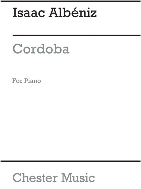 Albeniz - Cordoba For Piano (Softcover Book)