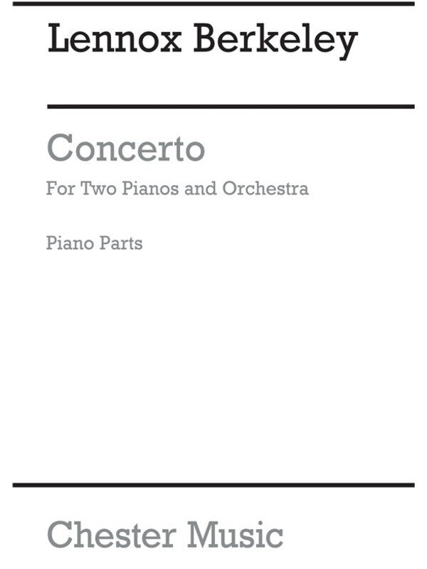 Berkeley - Concerto For 2 Pianos And Orch Op 30 Piano Parts (Softcover Book)