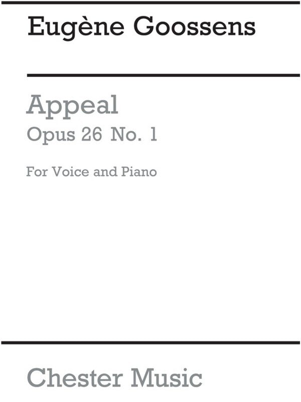 Goossens - Appeal Op 26 No 1 Medium Voice/Piano (Pod) (Softcover Book)