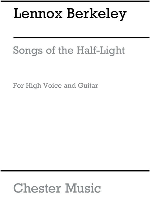 Berkeley - Songs Of The Half Light High Voice/Piano (Pod)