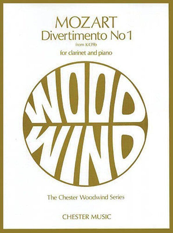 Mozart Divertimento No. 1 for Clarinet and Piano - Score and Part Included