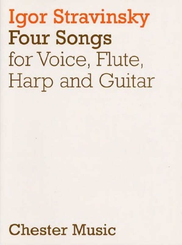 Stravinsky 4 Songs Voi/Flute/Harp/Guitar Score Book