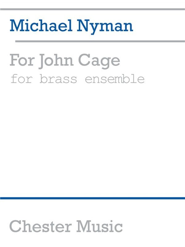 Nyman For John Cage Brass Ensemble Score Book