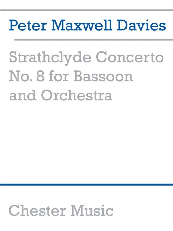 Maxwell Davies Strathclyde 8 Bassoon/Piano (Softcover Book)