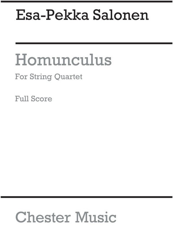 Homonculus For String Quartet - Score Book
