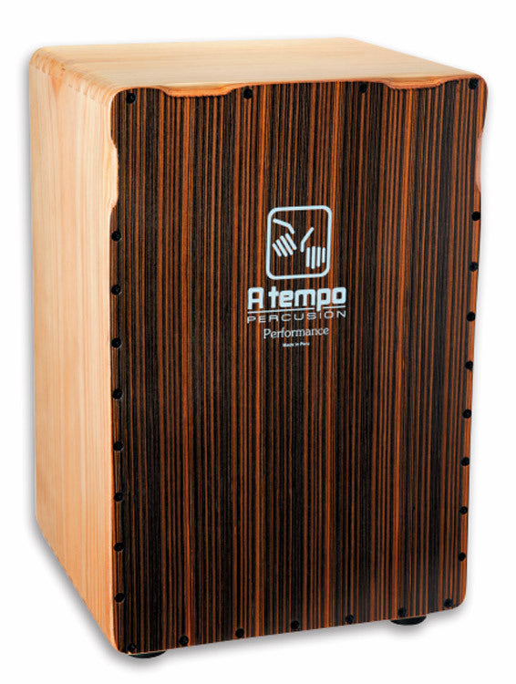 A Tempo Performance Series Cajon in Black Stripe Matte