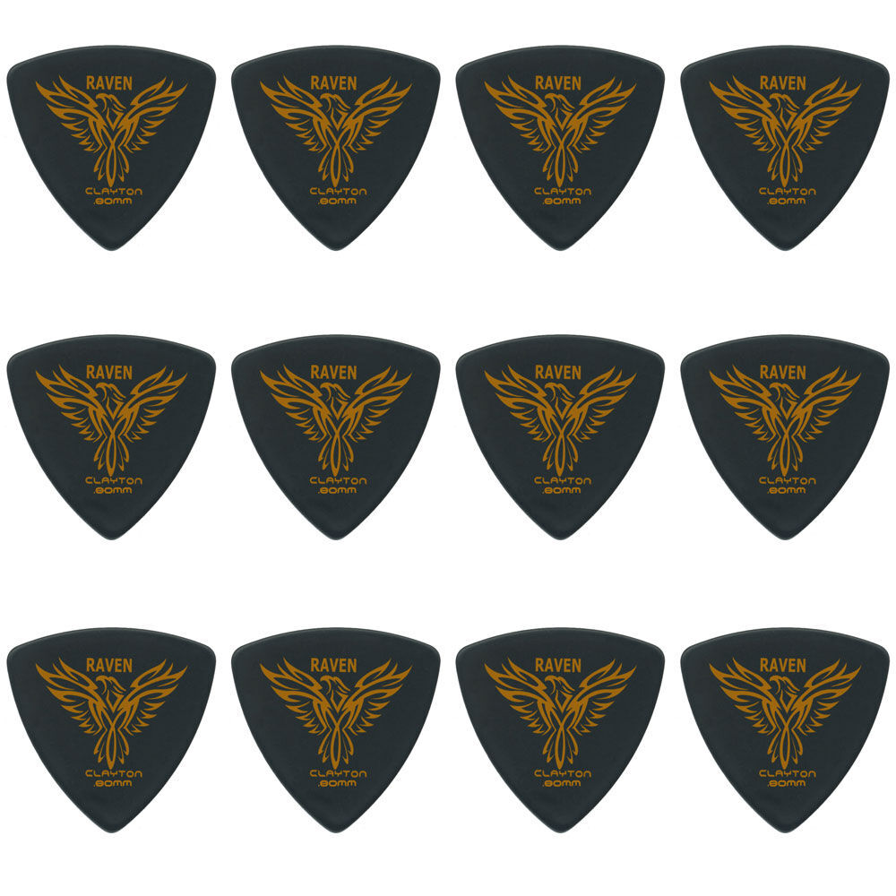 Clayton Black Raven Triangle Guitar Picks 0.80mm - 12 Pack — view 2