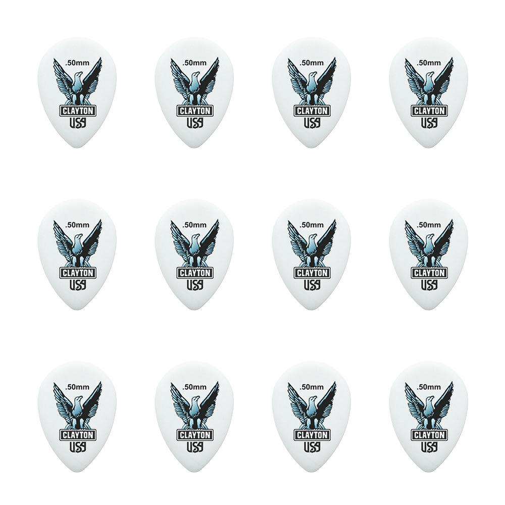 Clayton Acetal Eagle Small Teardrop Guitar Picks 0.50mm - 12 Pack — view 2