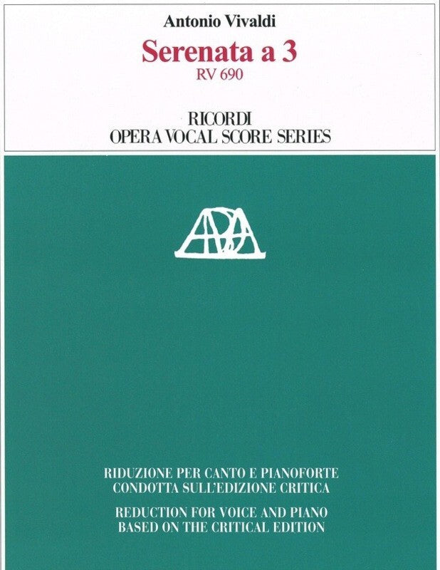Vivaldi - Serenata A3 Rv 690 Vocal Score Critical Edition (Softcover Book)