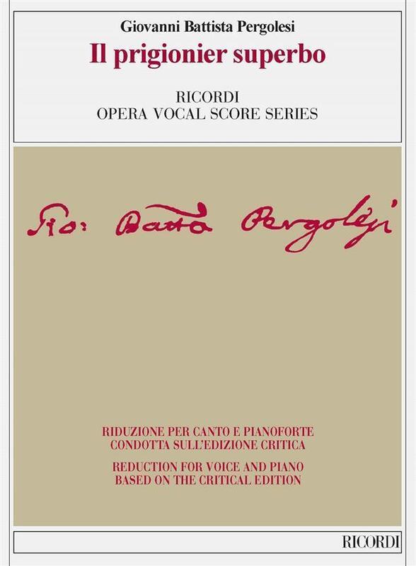 Pergolesi - Il Prigionier Superbo Vocal Score Ita/Eng (Softcover Book)