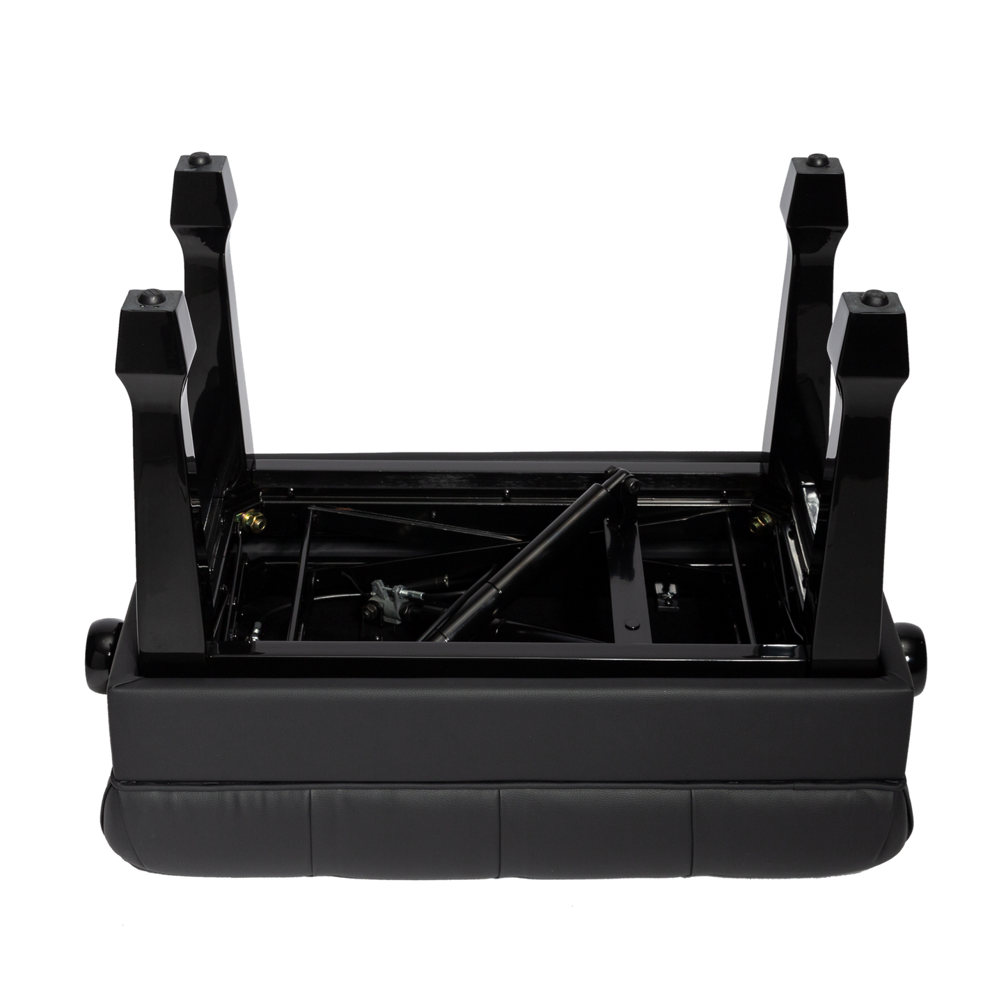 Crown Deluxe Hydraulic Height Adjustable Piano Bench with Storage - Black — view 3