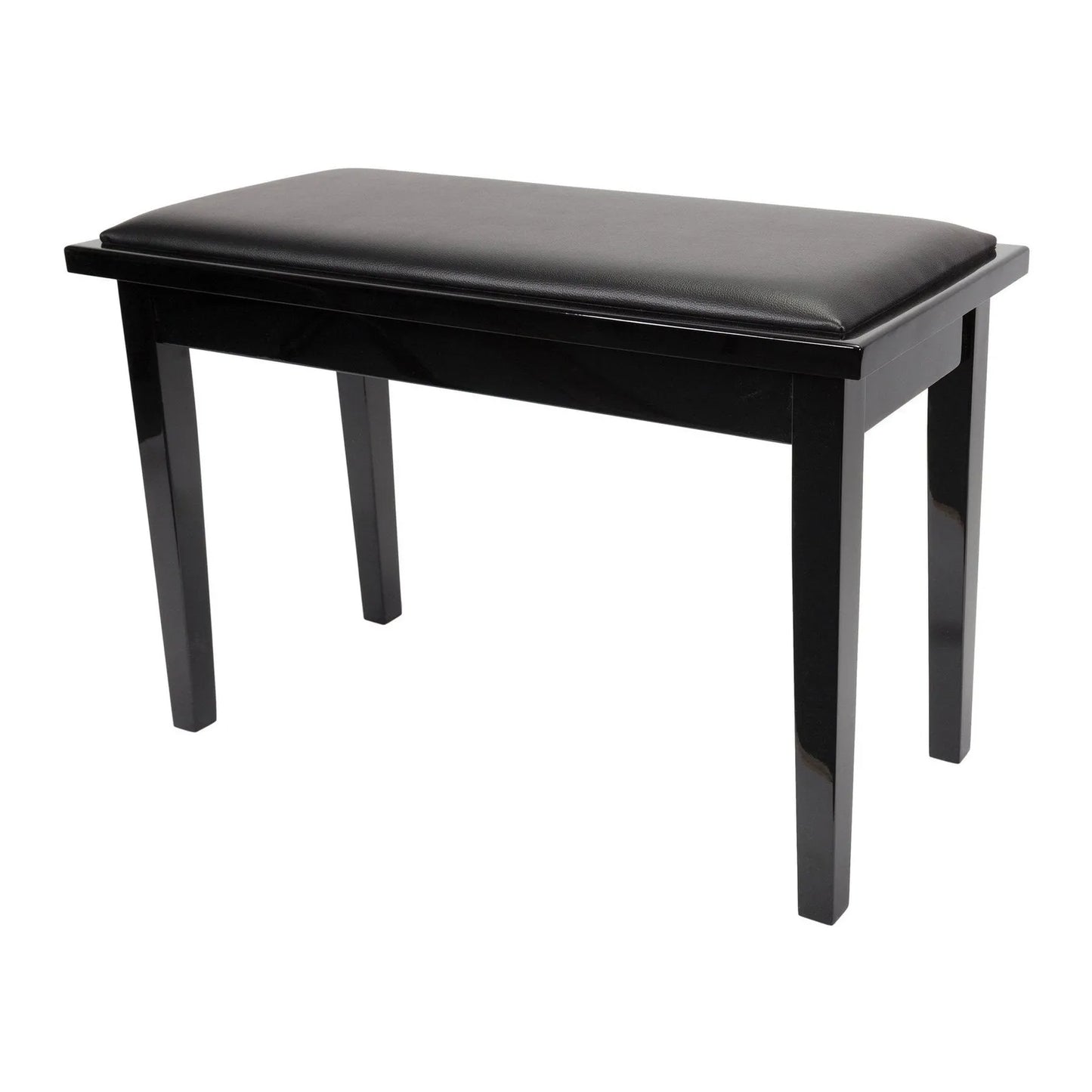Crown Deluxe Timber Trim Duet Piano Stool with Storage Compartment - Black