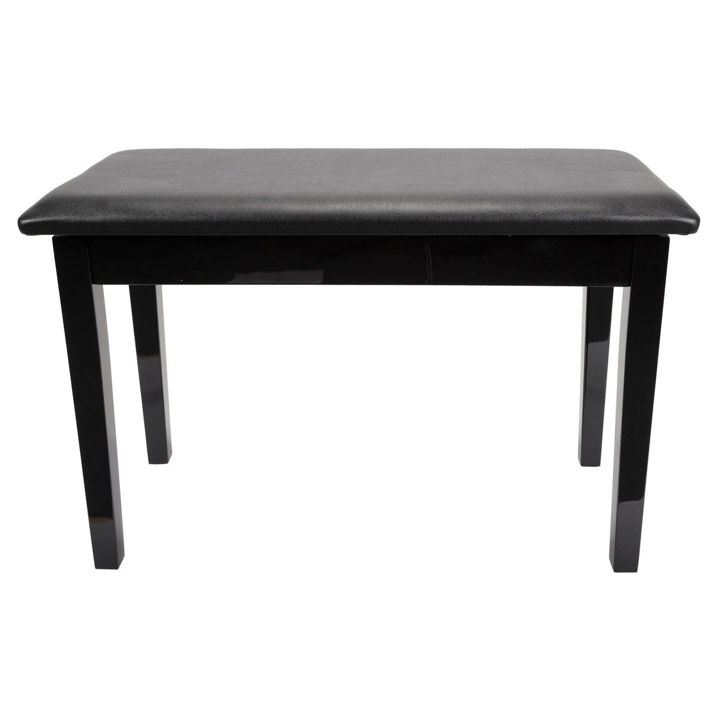 Crown Standard Duet Piano Stool with Storage Compartment, Black Faux Leather Seat, Wood Frame, 76cm W, CPS-1C-BLK — view 3